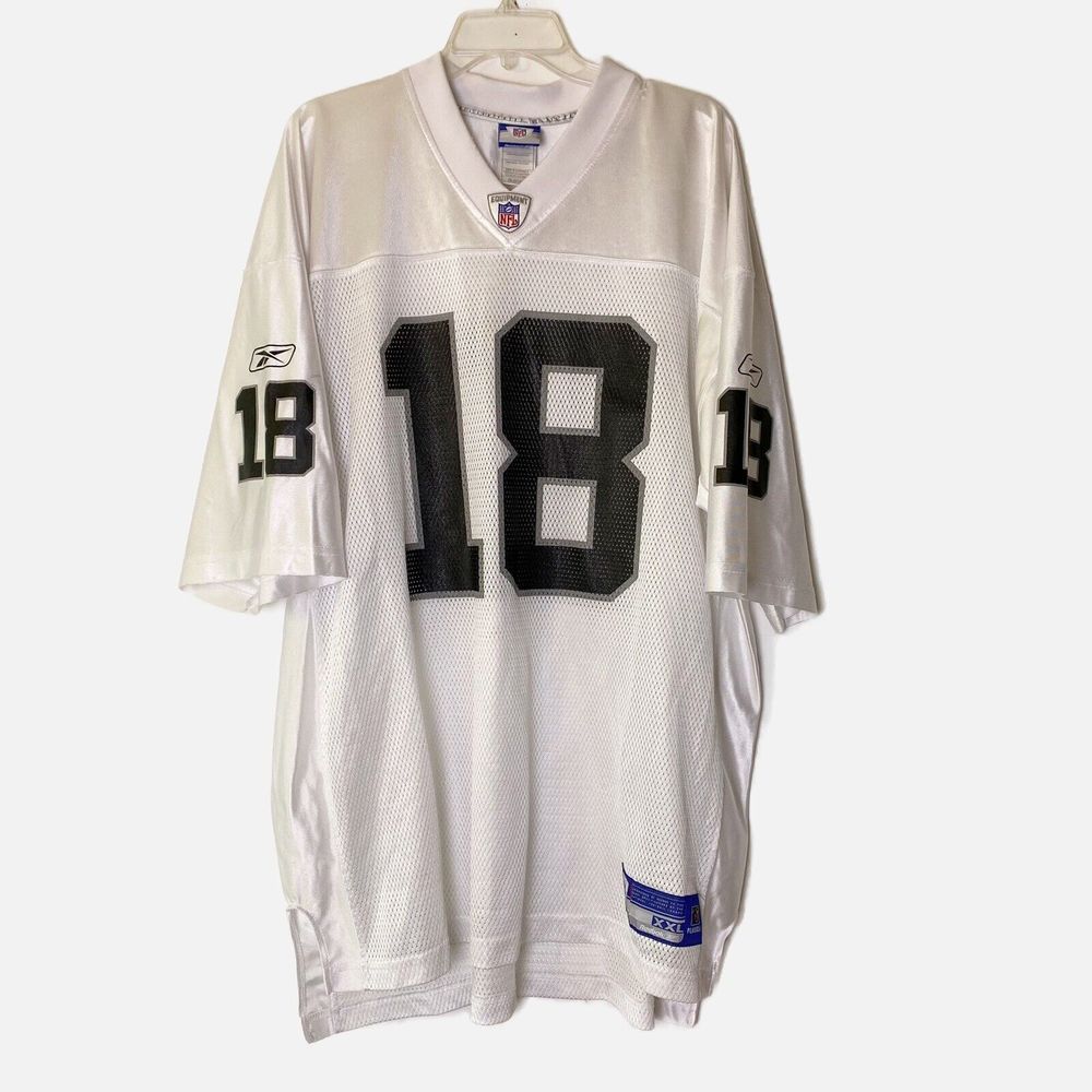 Vintage Oakland Raiders Randy Moss Jersey #18 Mens Size 2XL Reebok NFL